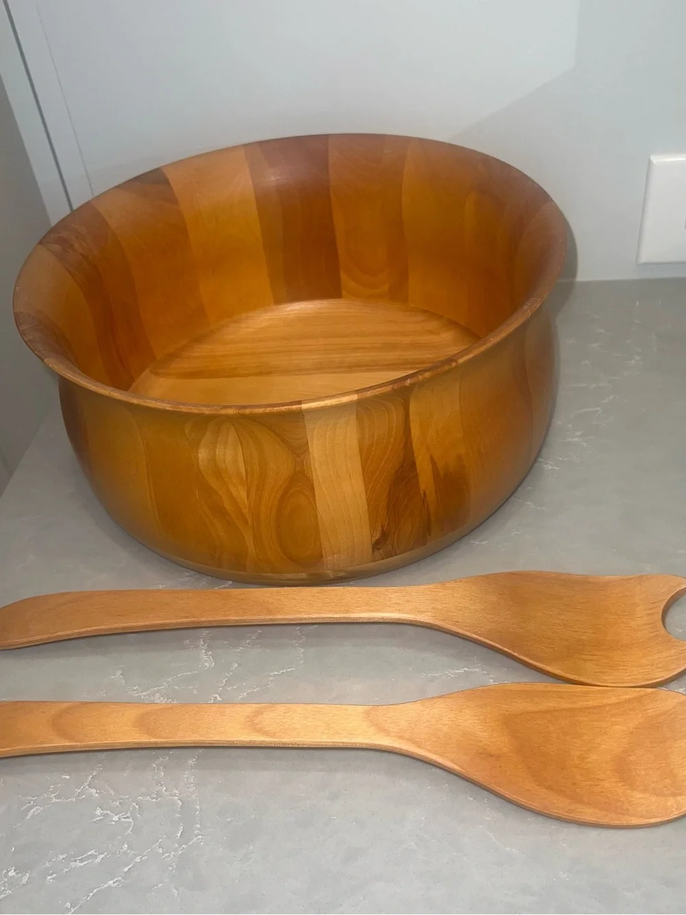 John McLeod Vermont Bowl Co. for Williams-Sonoma Wooden Salad Bow & Utensials